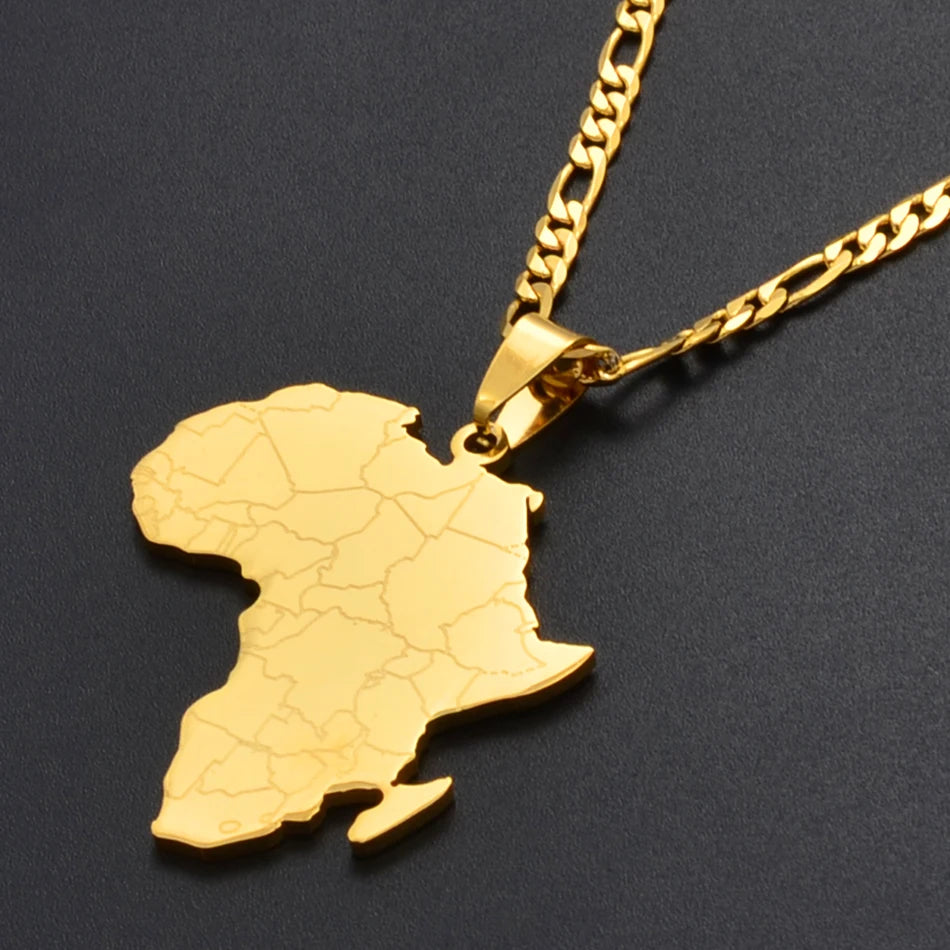 Anniyo Africa Map Pendant Necklace