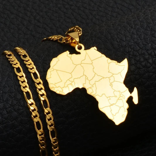 Anniyo Africa Map Pendant Necklace