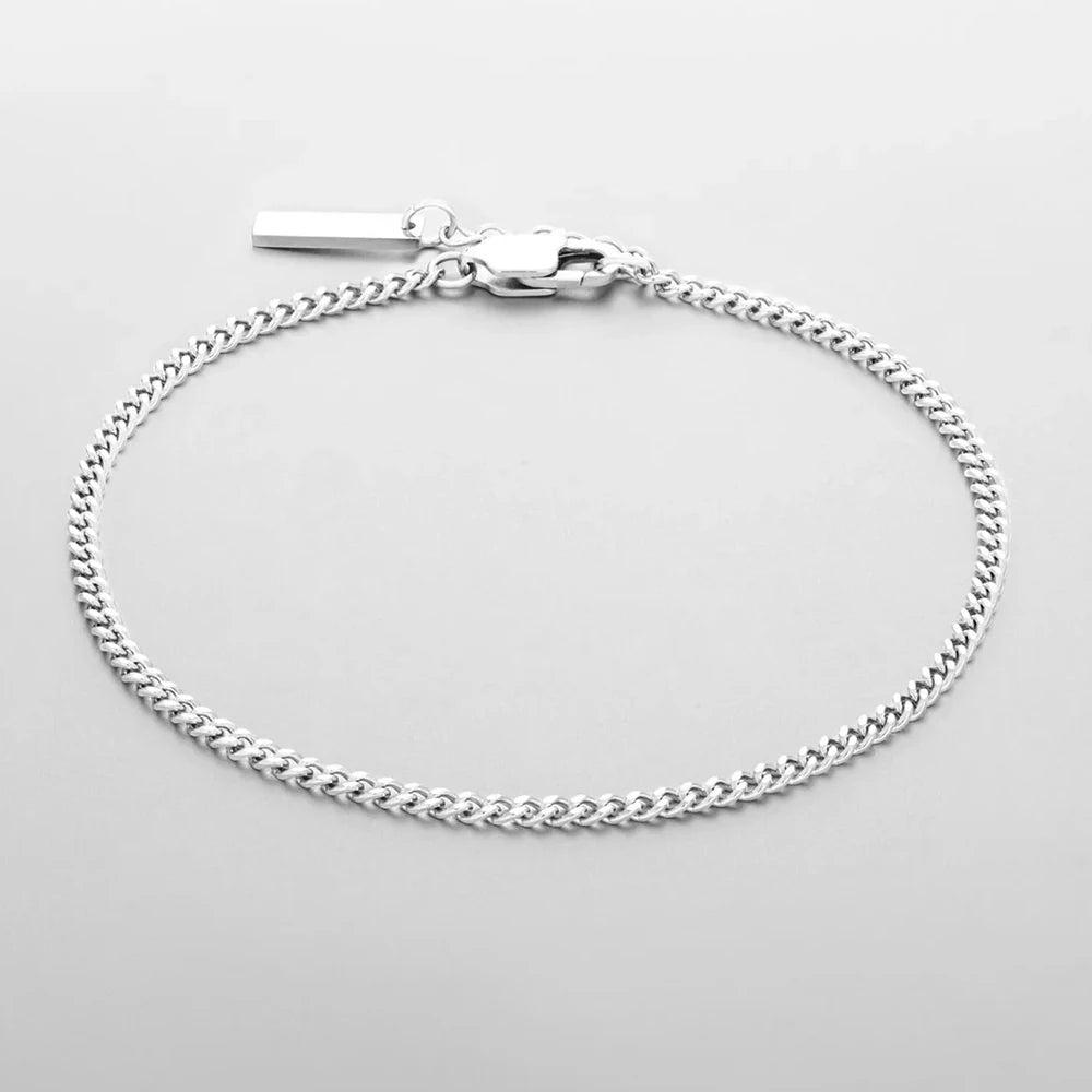 eManco Men's White Gold Stainless Steel Bracelet