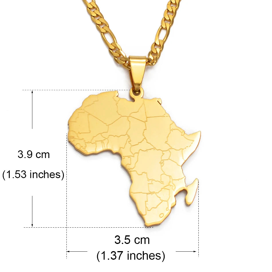 Anniyo Africa Map Pendant Necklace