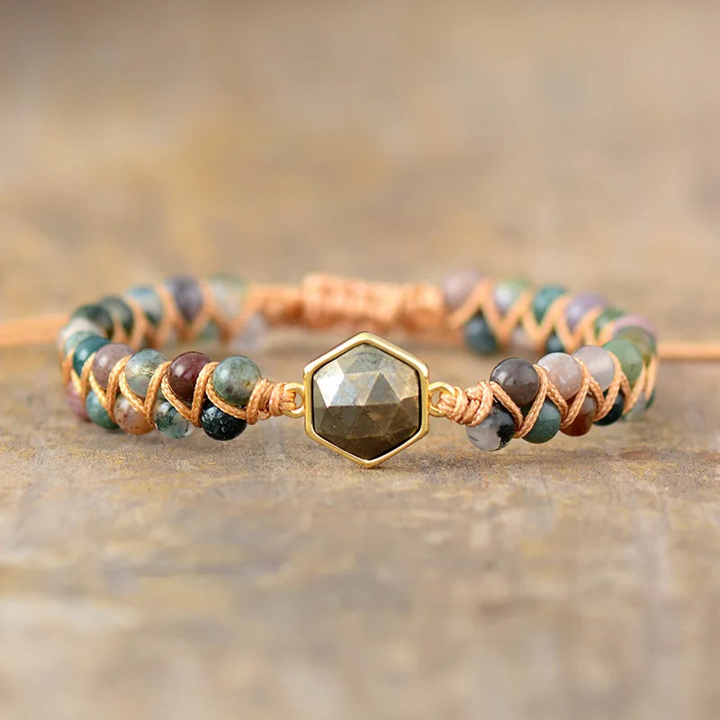 Bohemian Braided Onyx String Bracelet