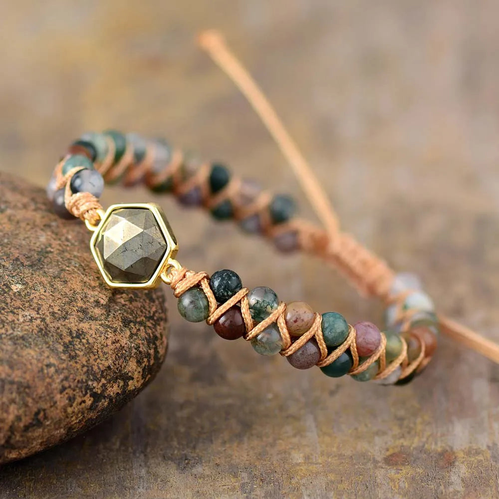 Bohemian Braided Onyx String Bracelet