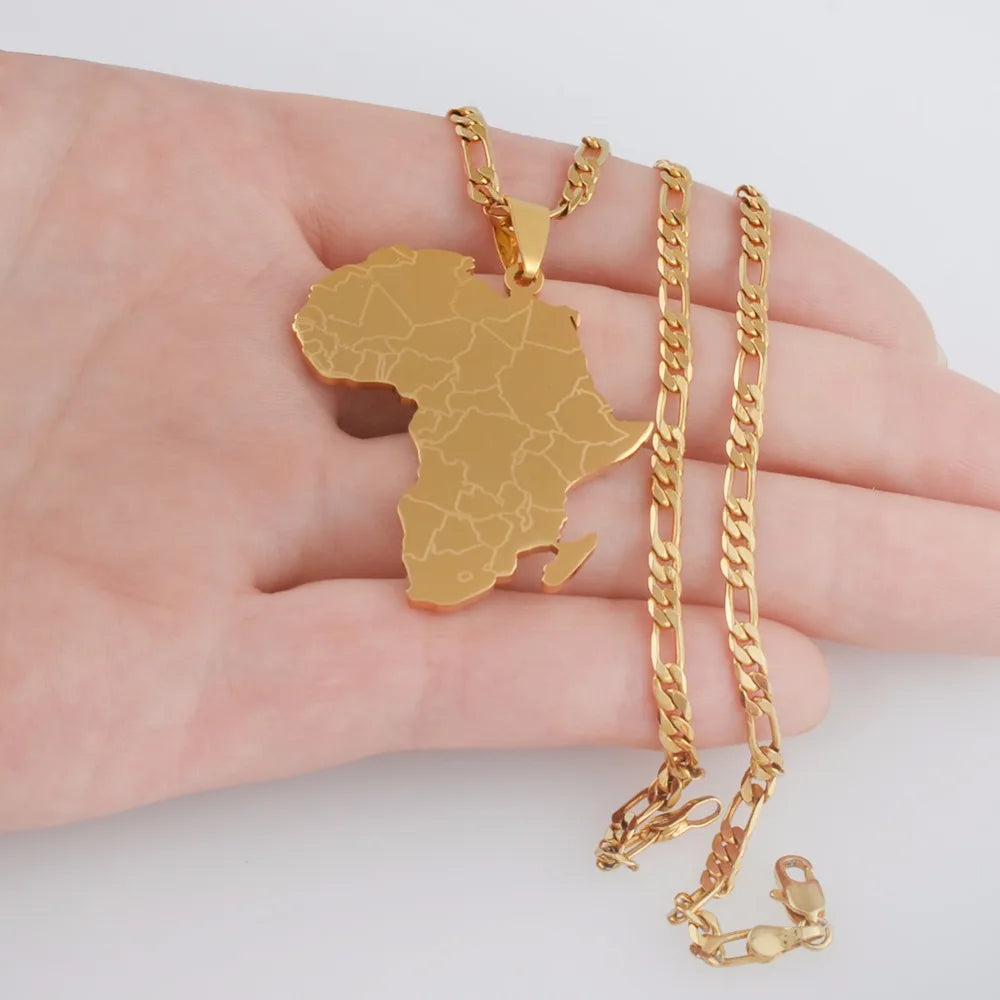 Anniyo Africa Map Pendant Necklace