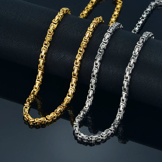 Byzantine Stainless Steel Chain Necklace