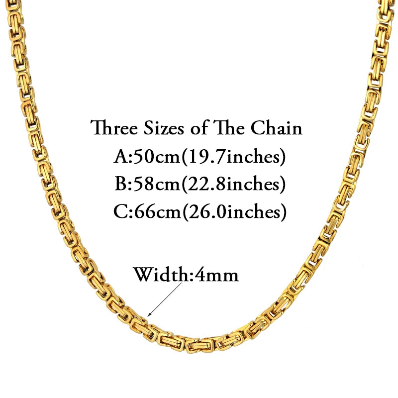 Byzantine Stainless Steel Chain Necklace