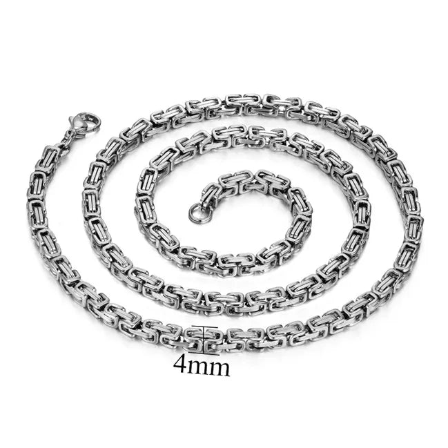 Byzantine Stainless Steel Chain Necklace