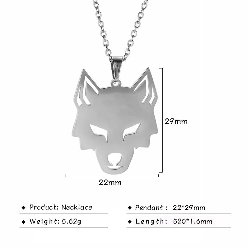 Wolf Head Pendant Necklace