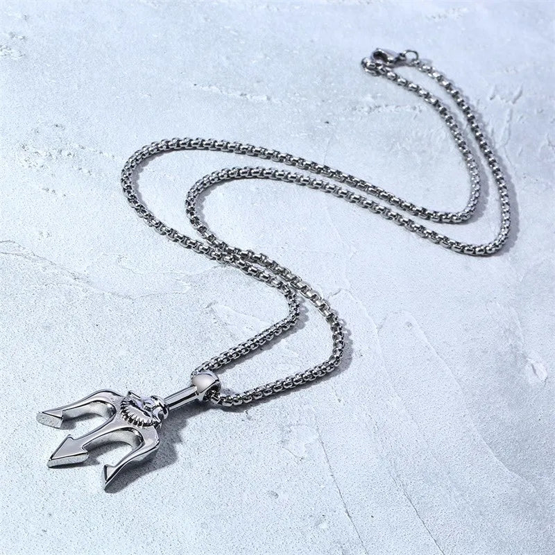 Neptune Trident Pendant Necklace