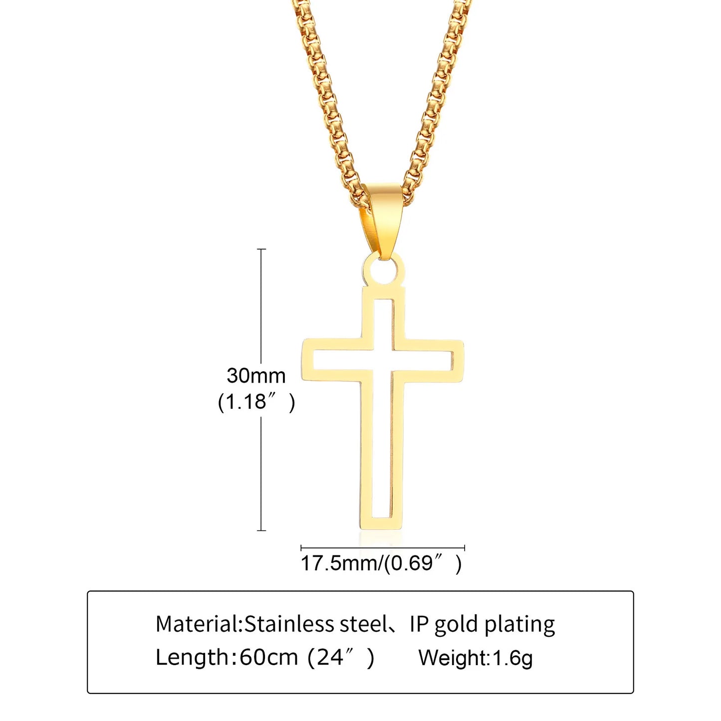 Cutout Cross Pendant Necklace