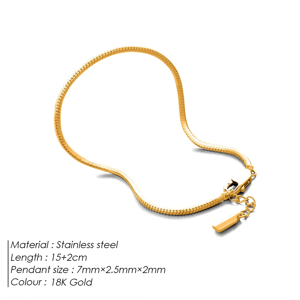 eManco Minimalist Octagonal Golden Chain Bracelet