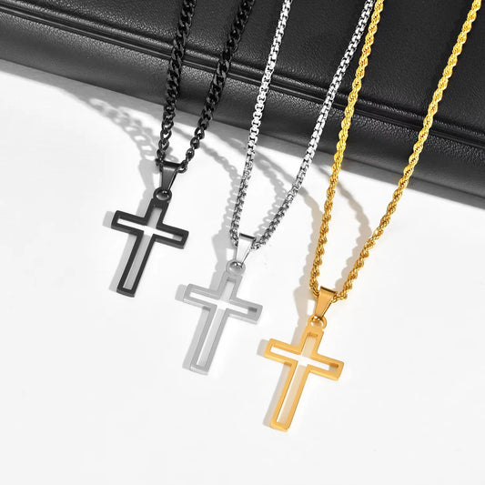 Cutout Cross Pendant Necklace