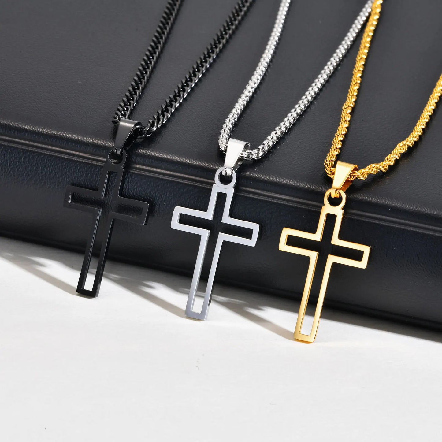 Cutout Cross Pendant Necklace