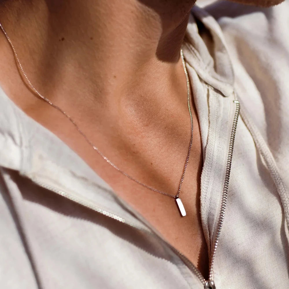 eManco Minimal Titanium Steel Chain Necklace