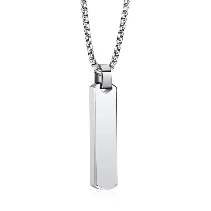 Geometric Rectangle Bar Pendant Necklace