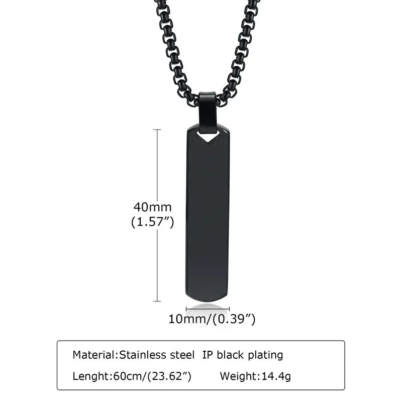 Geometric Rectangle Bar Pendant Necklace