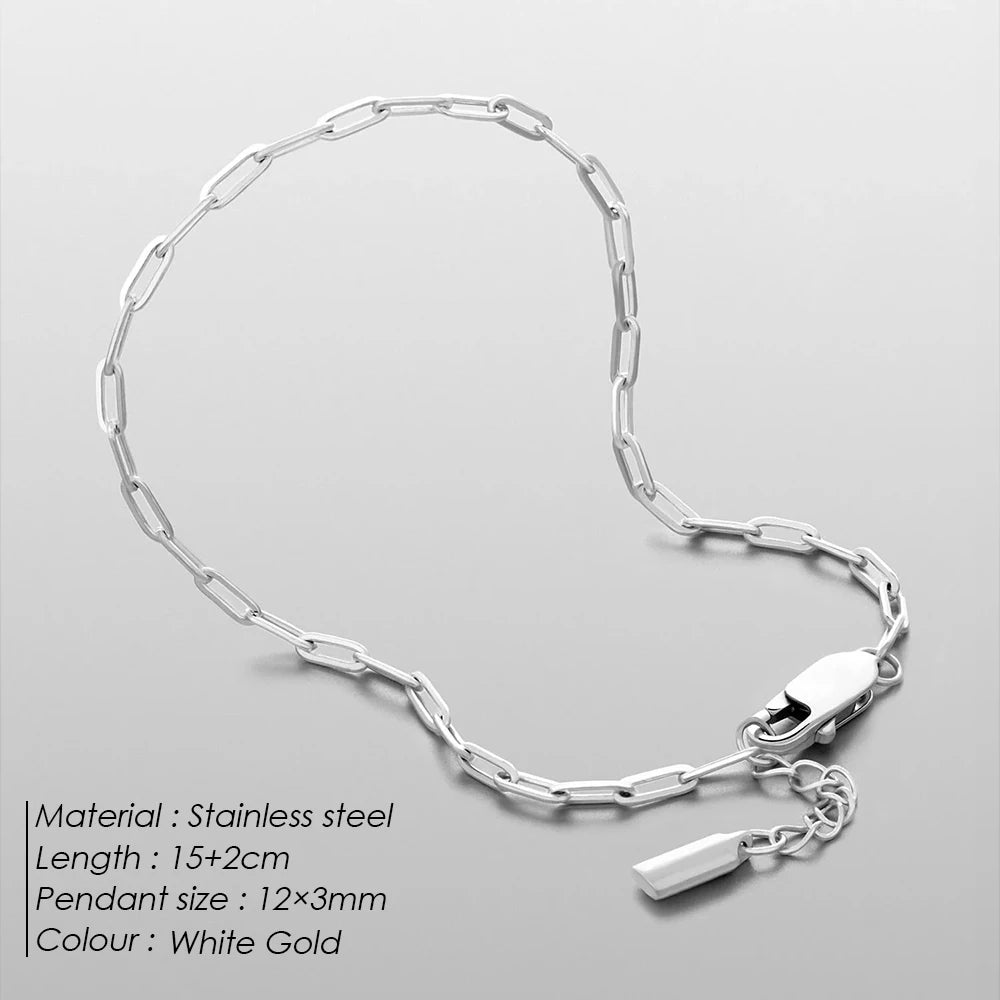 eManco Stainless Steel Paperclip Chain Bracelet