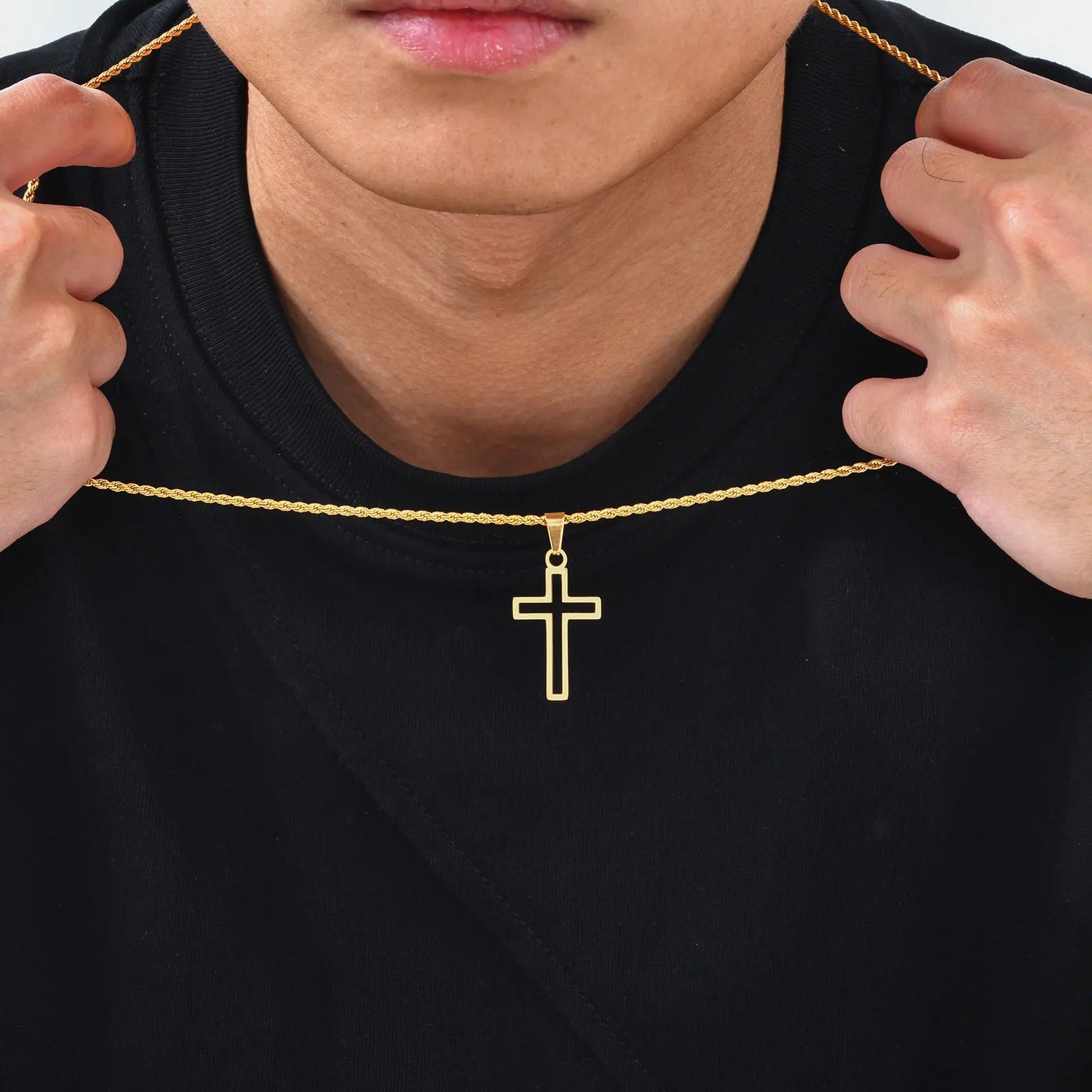 Cutout Cross Pendant Necklace