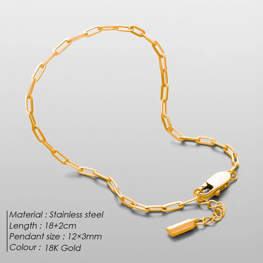 eManco Stainless Steel Paperclip Chain Bracelet