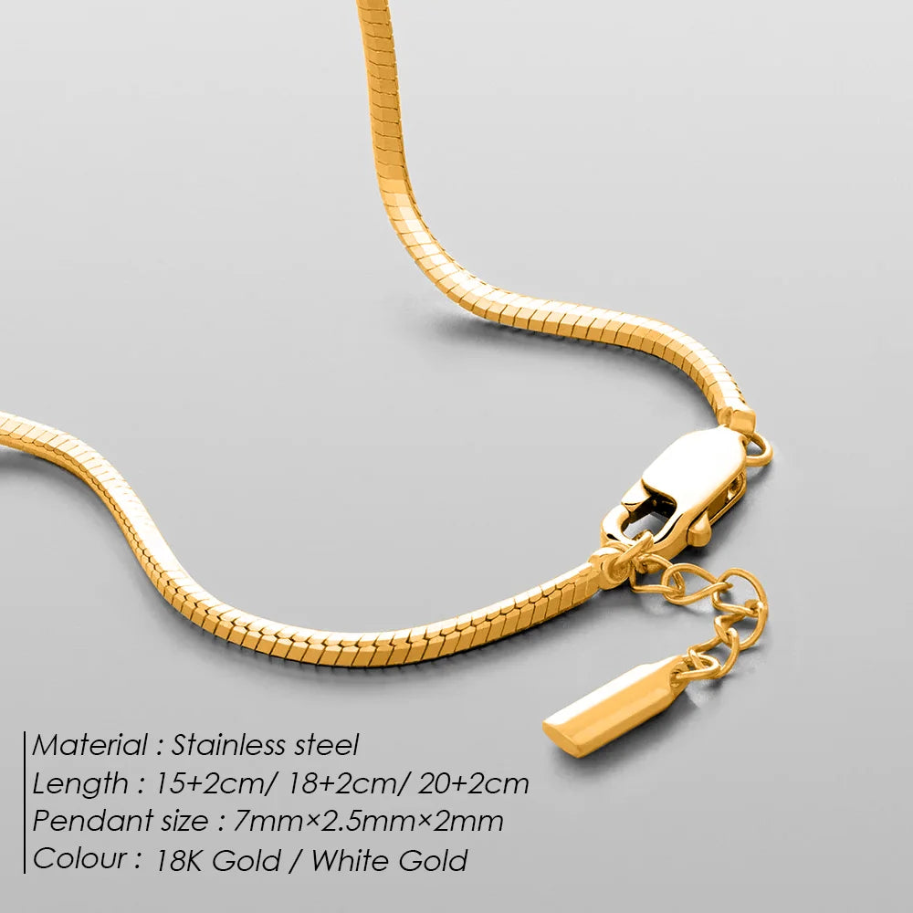 eManco Minimalist Octagonal Golden Chain Bracelet