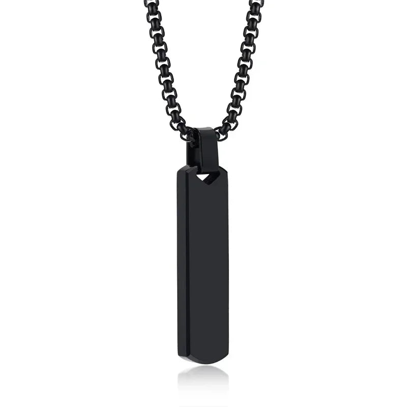 Geometric Rectangle Bar Pendant Necklace