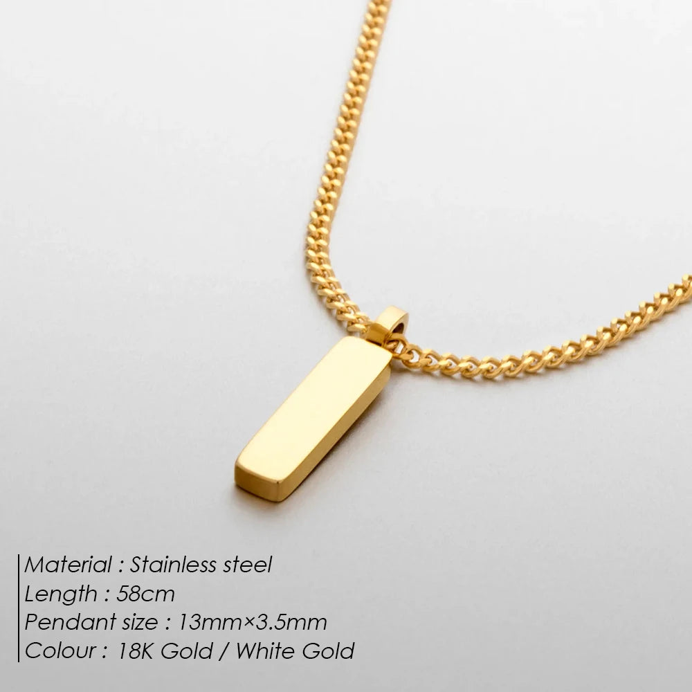 eManco Minimal Titanium Steel Chain Necklace