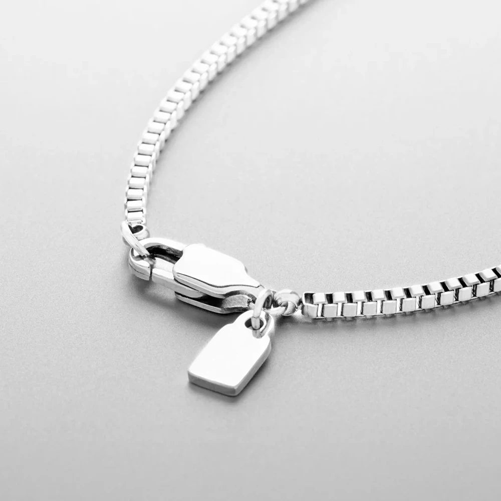 eManco Stainless Steel Box Chain Necklace