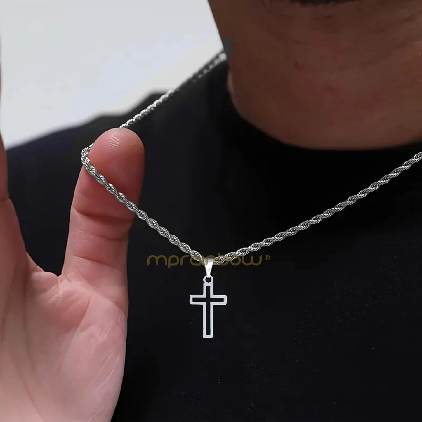 Cutout Cross Pendant Necklace